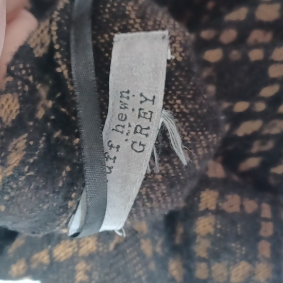 Ruff Hewn Swing Sweater, brown & tan, geometric pattern, open high/low  sz L - Picture 5 of 7